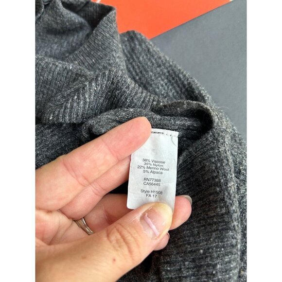 Madewell Northroad Pullover Sweater Dark Gray crewneck Merino Wool Blend XXS - Picture 10 of 11